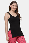 Floret Cotton Camisole (Pack of 2) - White Black — thumbnail 8